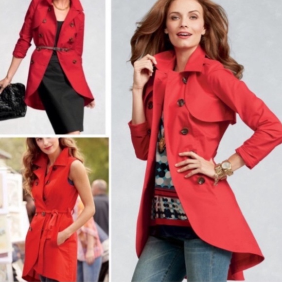 CAbi Jackets & Blazers - Cabi red convertible vest/jacket